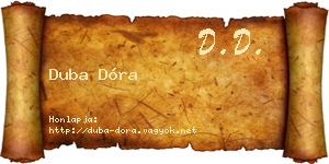 Duba Dóra névjegykártya
